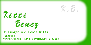 kitti bencz business card